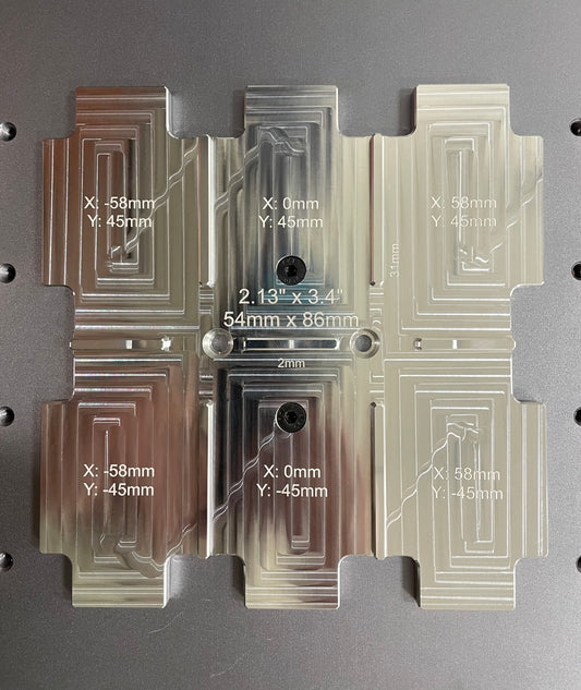 Six Business Card Jig for Fiber Laser